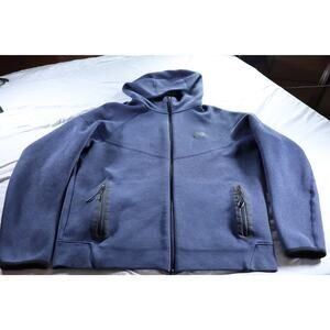 Nike Tech Full-Zip Hoodie Men’s Large Navy Blue – Water-Resistant Zipper Pockets